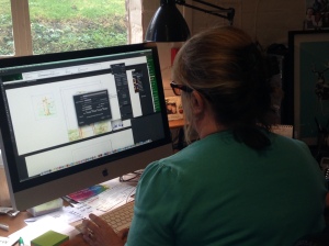 Jane @ Parkers Design & Print working on Pre-Production of Little Ted Book 1